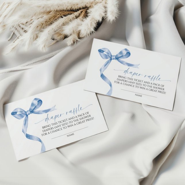 Tarjeta De Recepción Blue Bow Diaper Raffle (Subido por el creador)
