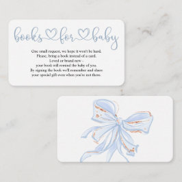 Tarjeta De Recepción Blue Bow Moda Boy Baby Shower Books para bebé