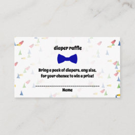Tarjeta De Recepción Blue Bow Tie Baby Boy Ducha Diaper Raffle Cards