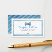 Blue Bow Tie Baby Shower Diaper Raffle