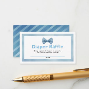 Tarjeta De Recepción Blue Bow Tie Baby Shower Diaper Raffle