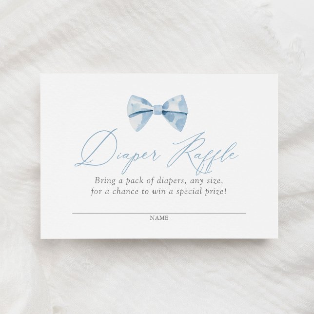 Tarjeta De Recepción Blue Bowtie Baby Shower Diaper Raffle Ticket (Subido por el creador)