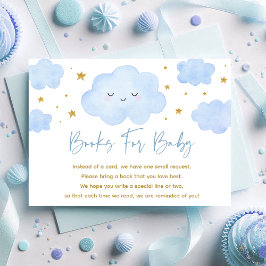 Tarjeta De Recepción Blue Boy Cloud Stars Baby Sprinkke Book Request