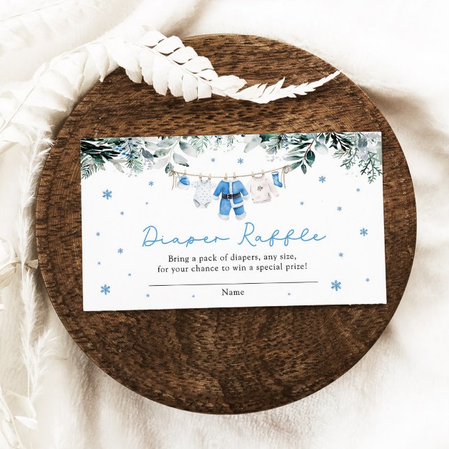 Tarjeta De Recepción Blue Boy Navidades Santa Baby Shower Diaper Raffle (Blue Boy Christmas Santa Baby Shower Diaper Raffle Card)