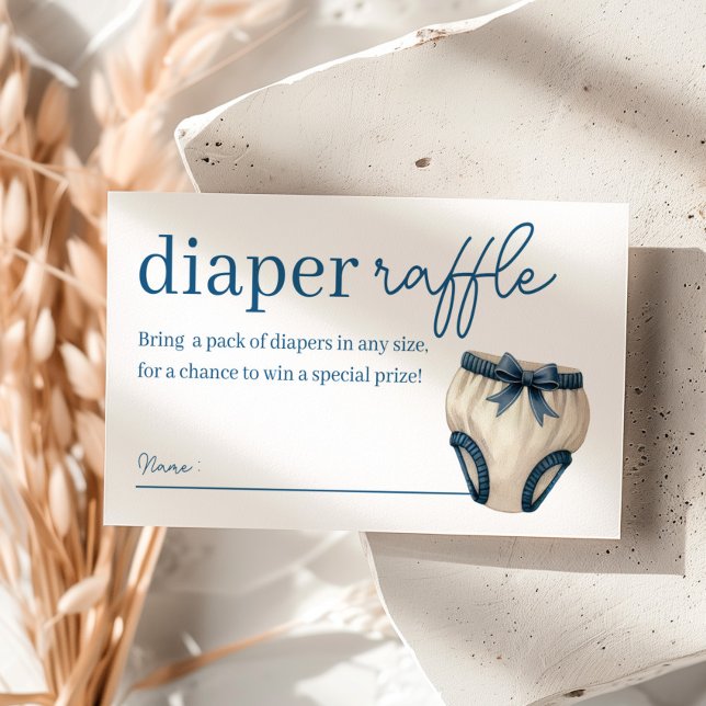 Tarjeta De Recepción Blue Boy Teddy Bear Baby Shower Diaper Raffle (Subido por el creador)