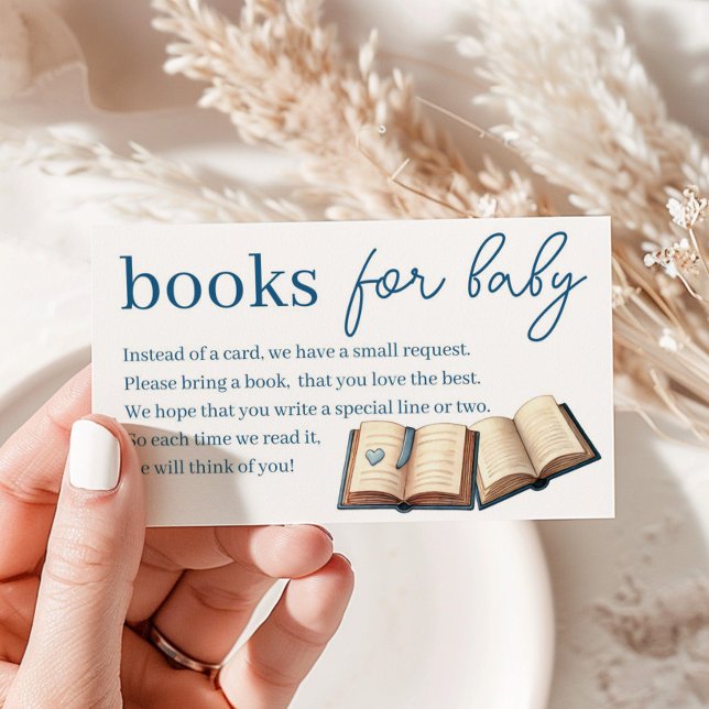 Tarjeta De Recepción Blue Boy Teddy Bear Books para Baby Shower (Subido por el creador)