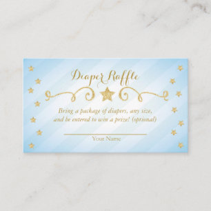 Tarjeta De Recepción Blue Boy Twinkle Little Star Diaper Raffle Card