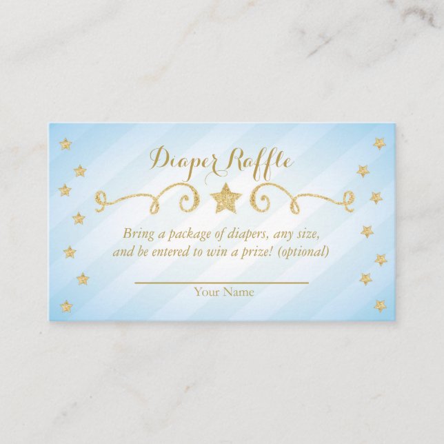 Tarjeta De Recepción Blue Boy Twinkle Little Star Diaper Raffle Card (Anverso)
