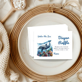Tarjeta De Recepción Blue Boy Under Sea Baby Shower Diaper Raffle