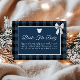 Tarjeta De Recepción Blue Buffalo Plaid Bear Books for Baby Card