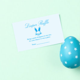 Tarjeta De Recepción Blue Bunny Baby Shower Diaper Raffle