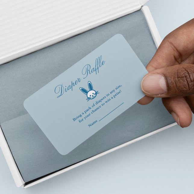 Tarjeta De Recepción Blue Bunny Baby Shower Diaper Raffle (Subido por el creador)