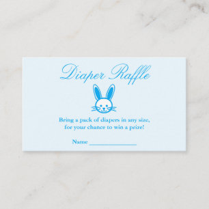 Tarjeta De Recepción Blue Bunny Baby Shower Diaper Raffle