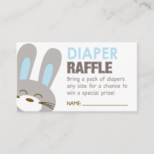 Tarjeta De Recepción Blue Bunny Diaper Raffle Ticket (Anverso)