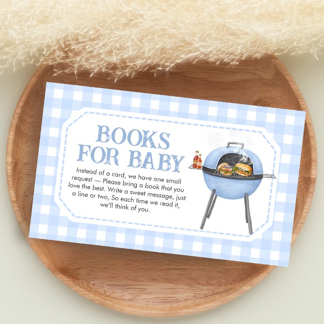 Tarjeta De Recepción Blue Burger BBQ Baby Shower Books for Baby (Bun and Burgers Baby Shower Books for Baby)