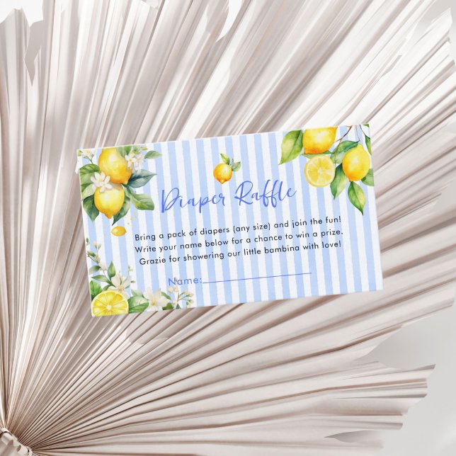 Tarjeta De Recepción Blue Citrus Lemon Ciao Baby Diaper Raffle Card (Blue Citrus lemons Ciao Baby Diaper Raffle card)