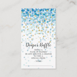 Tarjeta De Recepción Blue Confetti Baby Shower Diaper Raffle Ticket