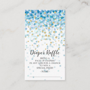 Tarjeta De Recepción Blue Confetti Baby Shower Diaper Raffle Ticket
