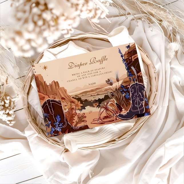 Tarjeta De Recepción Blue Desert Western Diapper Raffle (Subido por el creador)