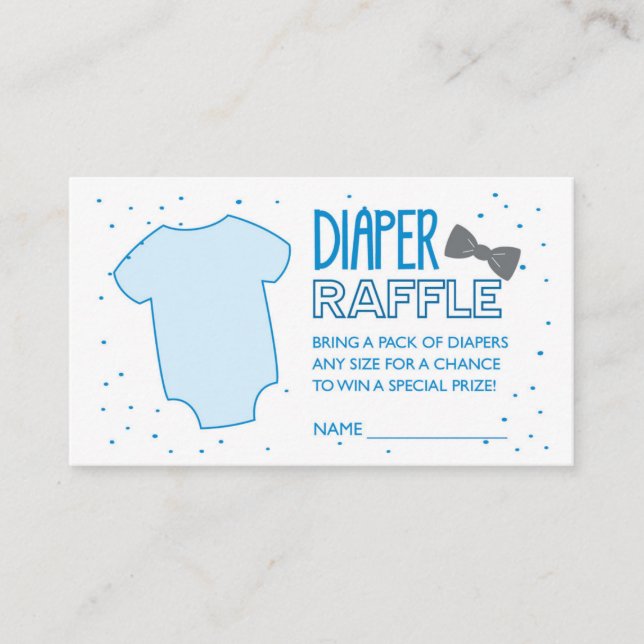 Tarjeta De Recepción Blue Diaper Raffle (Anverso)