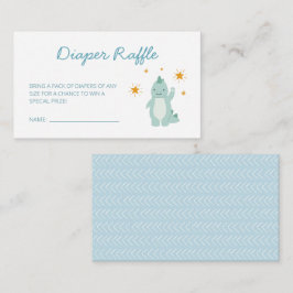 Tarjeta De Recepción Blue Dinosaur Stars Boy Baby Diaper Raffle