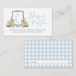Tarjeta De Recepción Blue Dog Boy Baby Shower Diaper Raffle