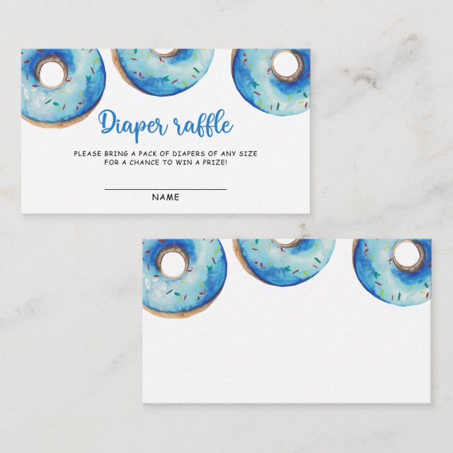 Tarjeta De Recepción Blue Donut juego de rifa de pañales para bebé duch (Anverso / Reverso)