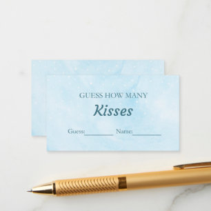 Tarjeta De Recepción Blue Dreamy adivina cuántos besos de juego de novi