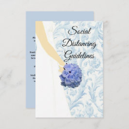 Tarjeta De Recepción Blue Elegant Wedding Gown Gown Safety Measures