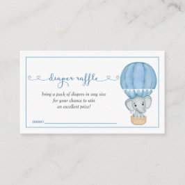 Tarjeta De Recepción Blue Elephant Baby Shower Diaper Raffle