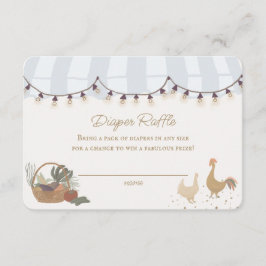 Tarjeta De Recepción Blue Farmers Market Farm Diaper Raffle Insert