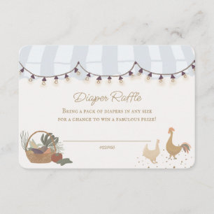 Tarjeta De Recepción Blue Farmers Market Farm Diaper Raffle Insert