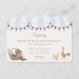 Tarjeta De Recepción Blue Farmers Market Farm Fresco Registro Insertar