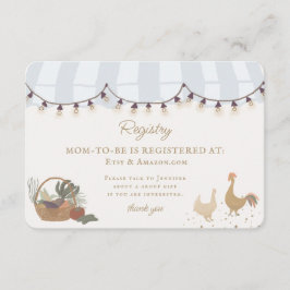 Tarjeta De Recepción Blue Farmers Market Farm Fresco Registro Insertar