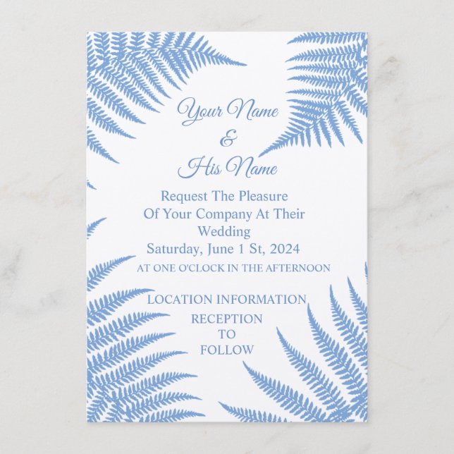 Tarjeta De Recepción Blue Ferns Thunder_Cove (Anverso)