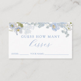 Tarjeta De Recepción Blue Floral adivina cuántas fichas de juego