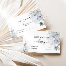 Tarjeta De Recepción Blue floral adivina cuántos besos juego de novias
