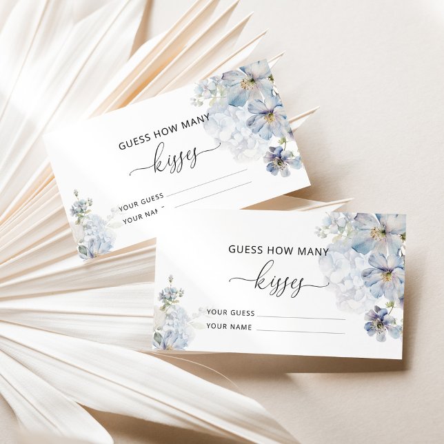Tarjeta De Recepción Blue floral adivina cuántos besos juego de novias (Subido por el creador)