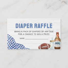 Tarjeta De Recepción Blue Football Baby Shower Diaper Raffle