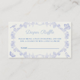 Tarjeta De Recepción Blue Garden Chinoiserie Diaper Raffle Ticket