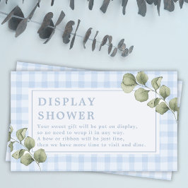Tarjeta De Recepción Blue Gingham and Greenerboy Boy Display Shower