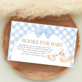 Tarjeta De Recepción Blue Gingham Silly Goose Shower Books for Baby