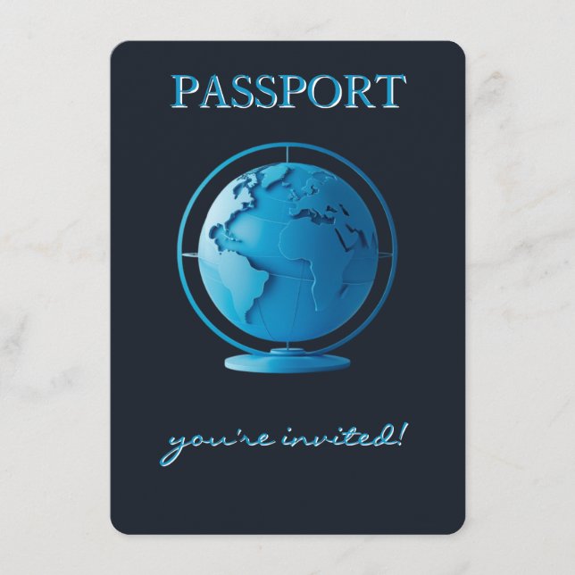 Tarjeta De Recepción Blue Globe Passport Travel Diaper Raffle (Anverso)