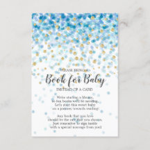 Blue Gold Confetti Baby Shower Book for Baby