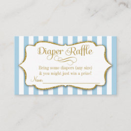 Tarjeta De Recepción Blue Gold Diaper Raffle Baby Shower Cards Boy