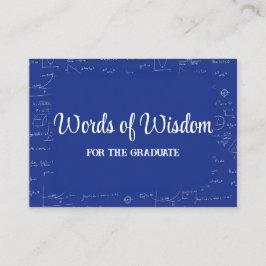 Tarjeta De Recepción Blue Graduate Words of Wisdom Advice
