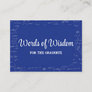 Tarjeta De Recepción Blue Graduate Words of Wisdom Advice