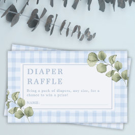 Tarjeta De Recepción Blue Greenery Boy Baby Shower Diaper Raffle