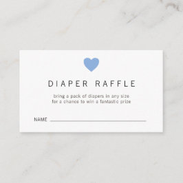 Tarjeta De Recepción Blue Heart Boy Diaper Raffle Ticket Baby Shower
