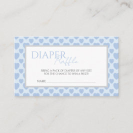 Tarjeta De Recepción Blue Hearts Baby Shower Diaper Raffle 